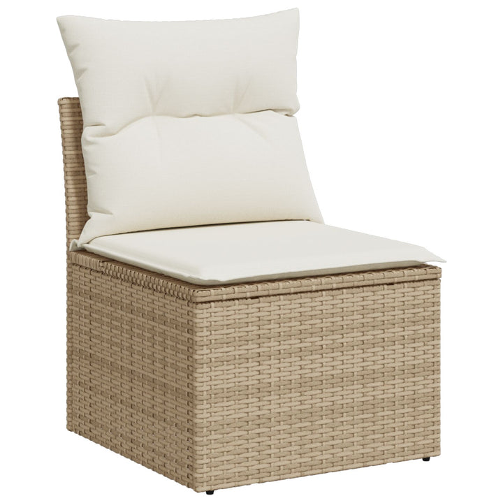 Havemøbel Sofa Sæt 11 Personer Beige Flet Nutidig