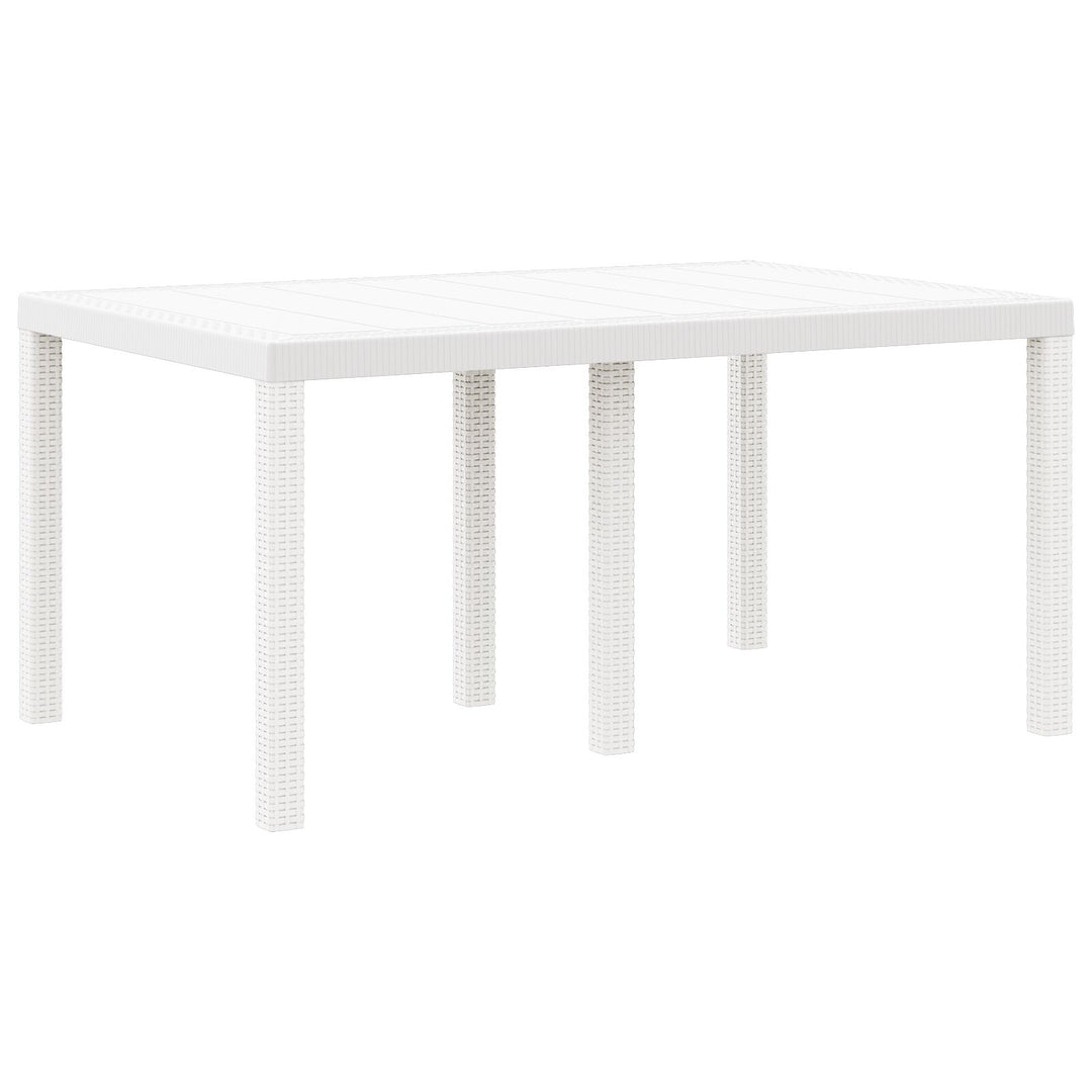5 Delt Have Spisebord Sæt Hvid Poly Rattan