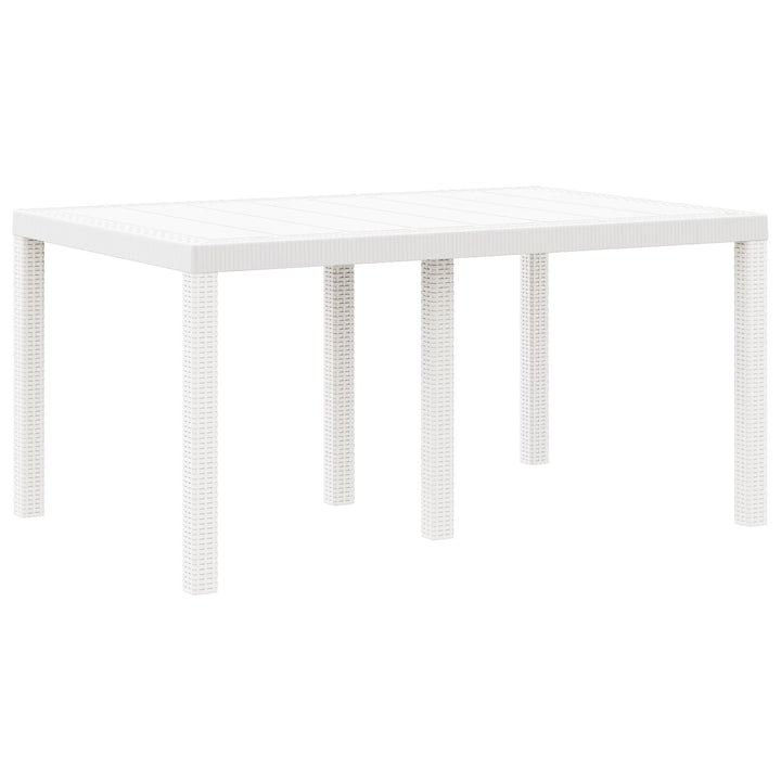 5 Delt Have Spisebord Sæt Hvid Poly Rattan