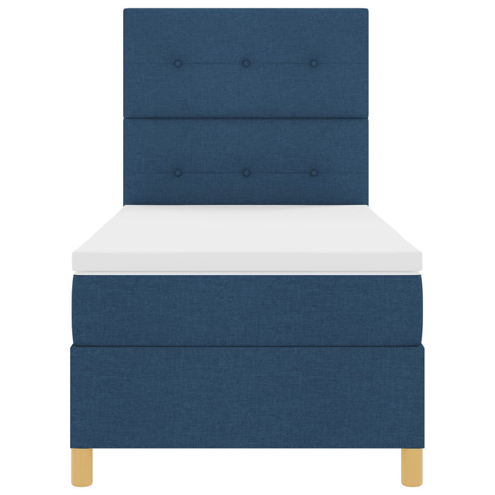 Sengestel med Madras Blå Stof 90 x 200 cm Blå Seng Rektangulær