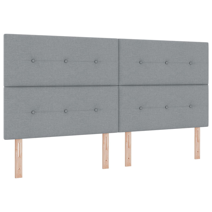 Sengestel med Madras Lysegrå Stof 200 x 200 cm Sengestel