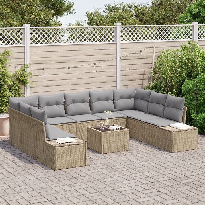 Have Sofa Sæt 10-delt Beige og grå Polyethylen rattan