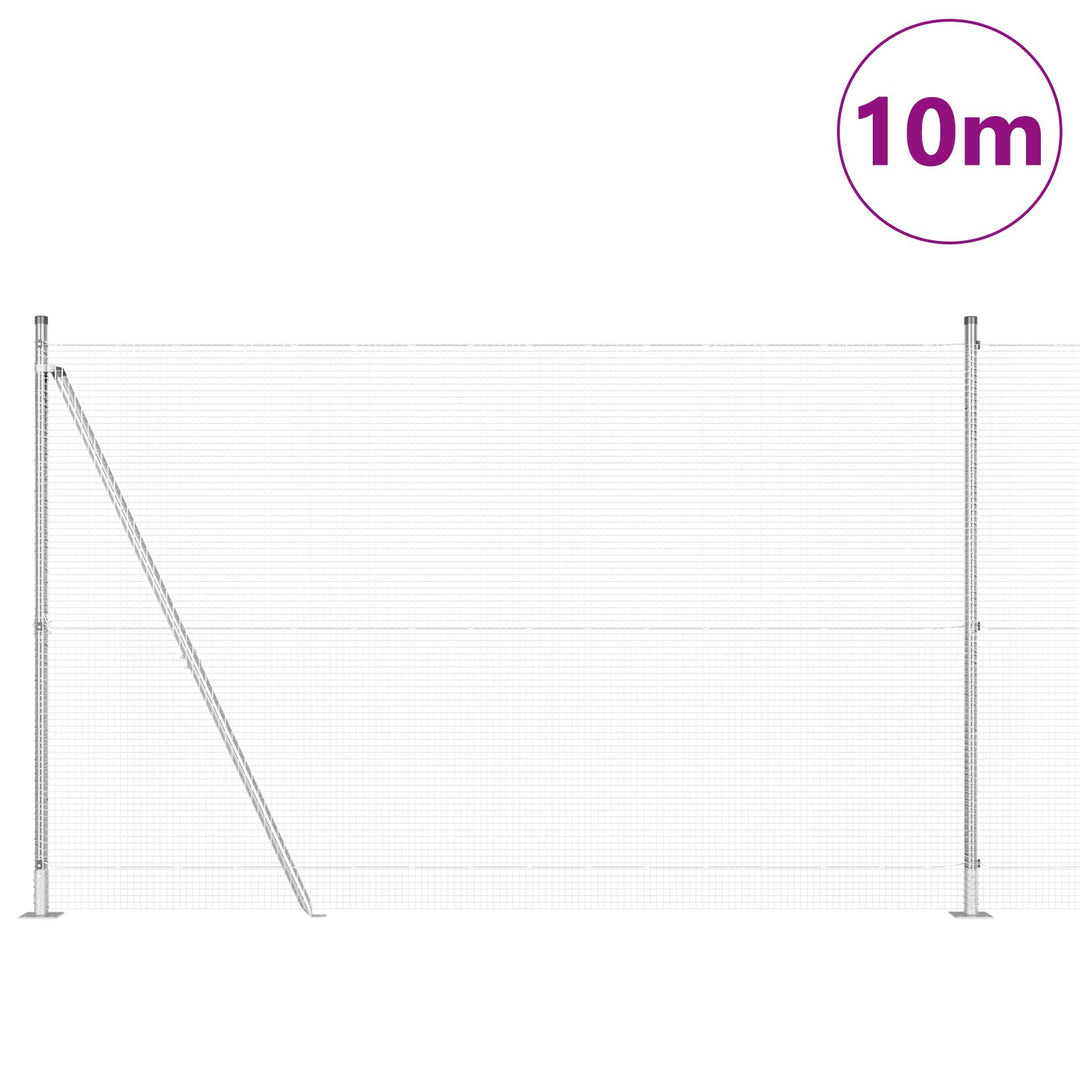 svejsestål hegn med 7 flanged stolper 1.6x10 m galvaniseret stål