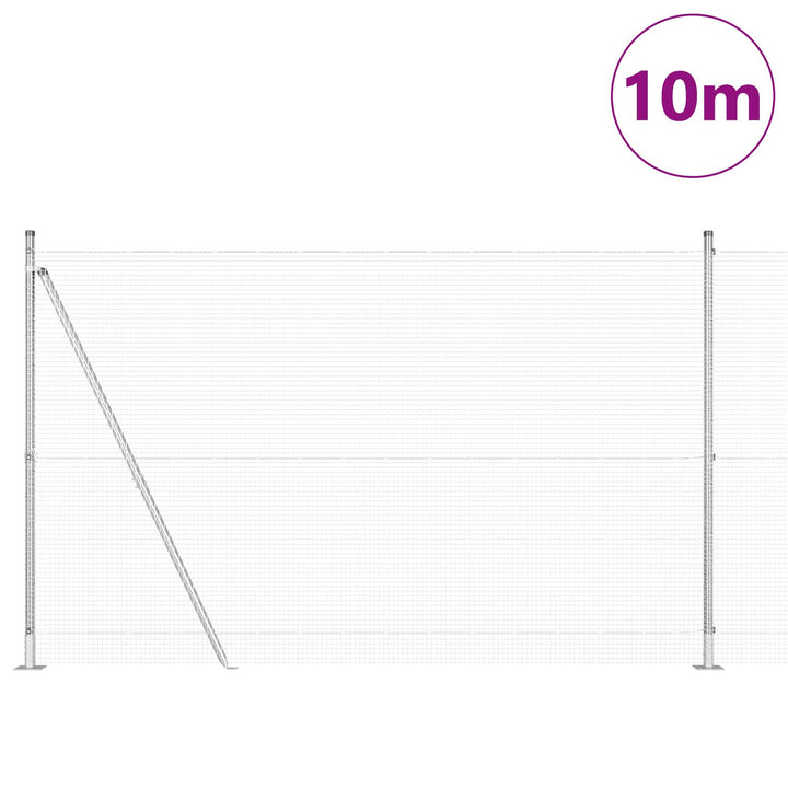 svejsestål hegn med 7 flanged stolper 1.6x10 m galvaniseret stål
