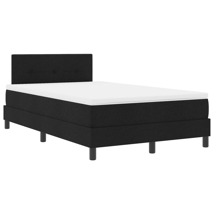 Sengestel med madras Sort og hvid Stof 120 x 200 cm Sengemadras
