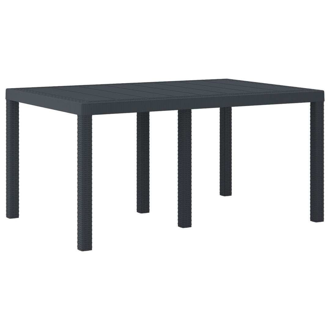 7 dele Have spisebord Anthracite Poly Rattan