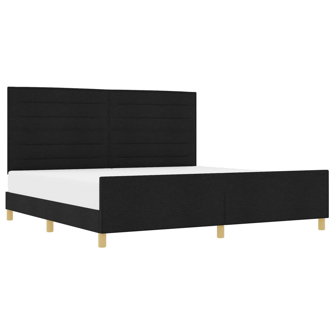 Sort Stof Sengestel 200x200 cm