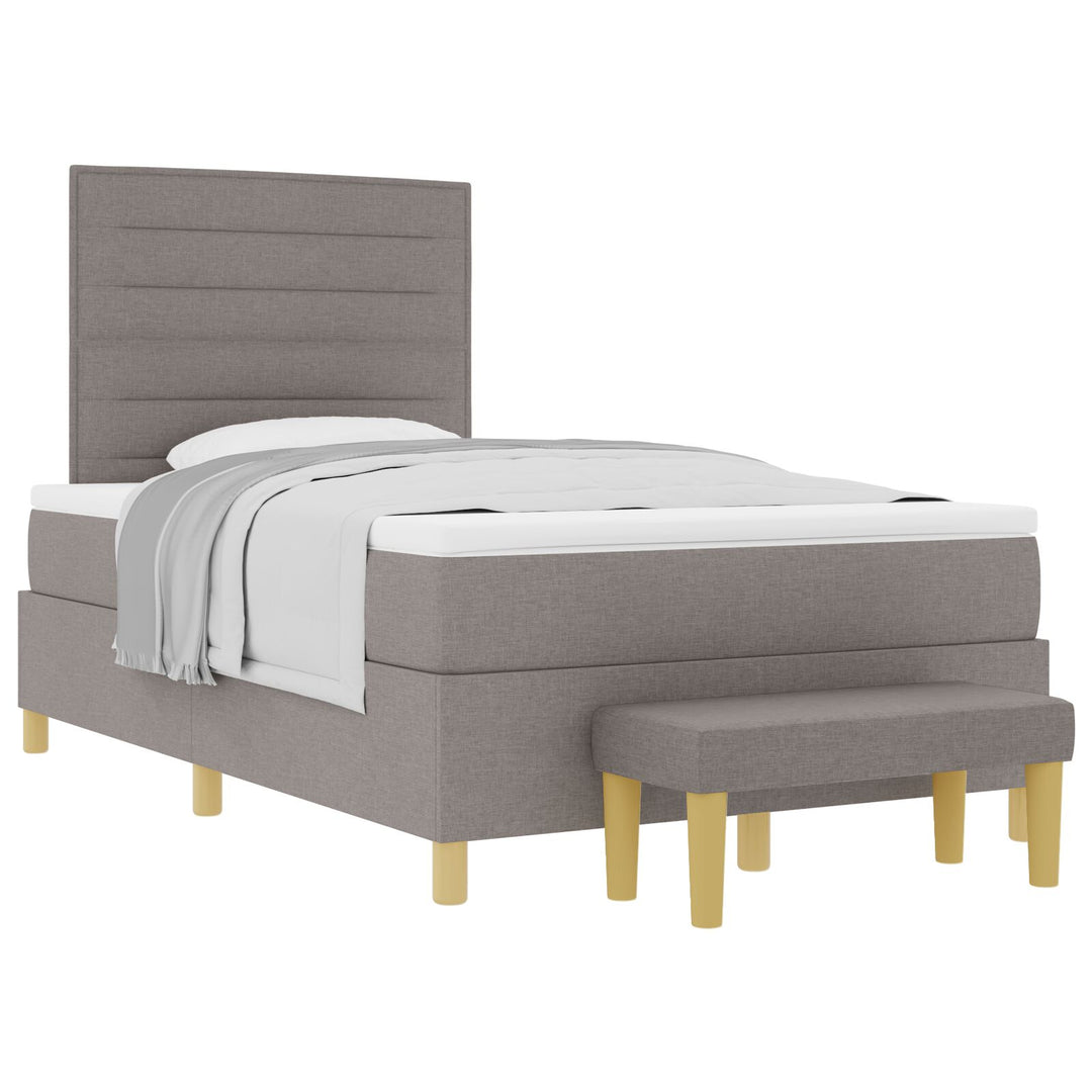 Sengestel med Madras Sæt af 2 Taupe Stof 120 x 200 cm Sengestel
