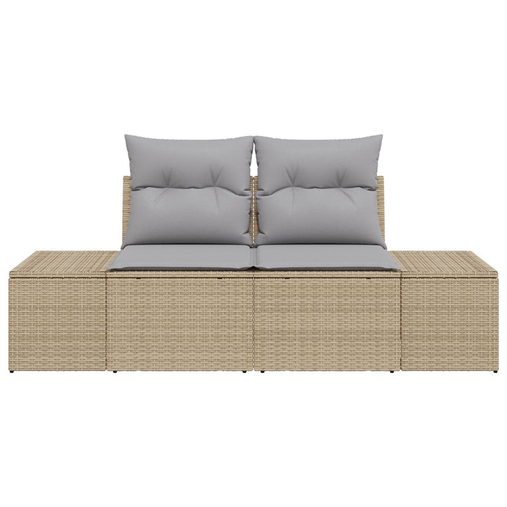 2-personers have sofa med opbevaring & puder Beige Poly Rattan