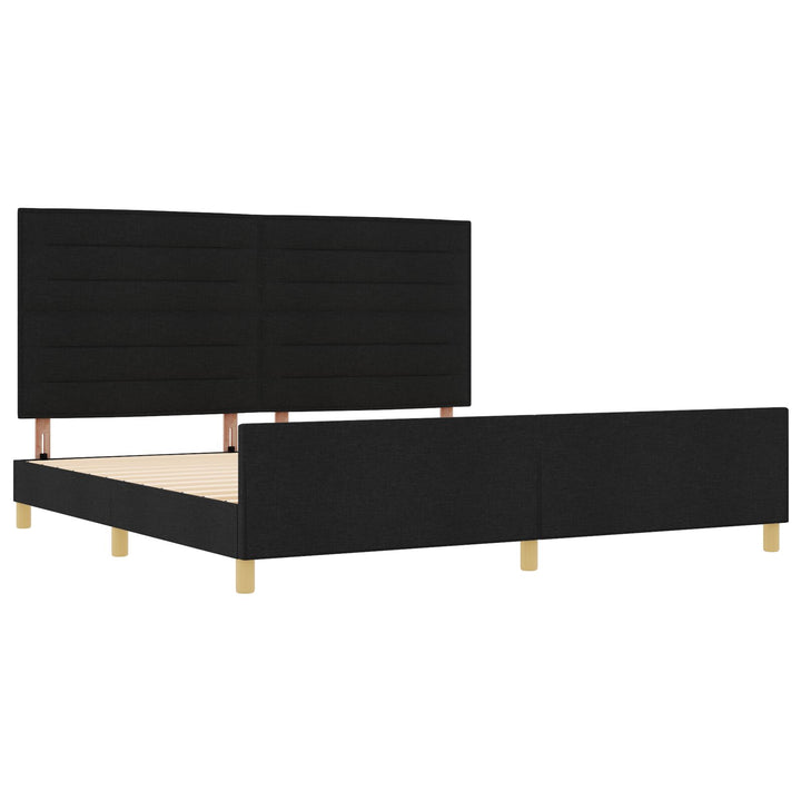Sort Stof Sengestel 200x200 cm