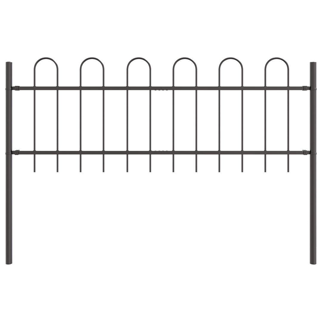 Havehegn med Bue Top Grå 6,8x0,6 m Stål