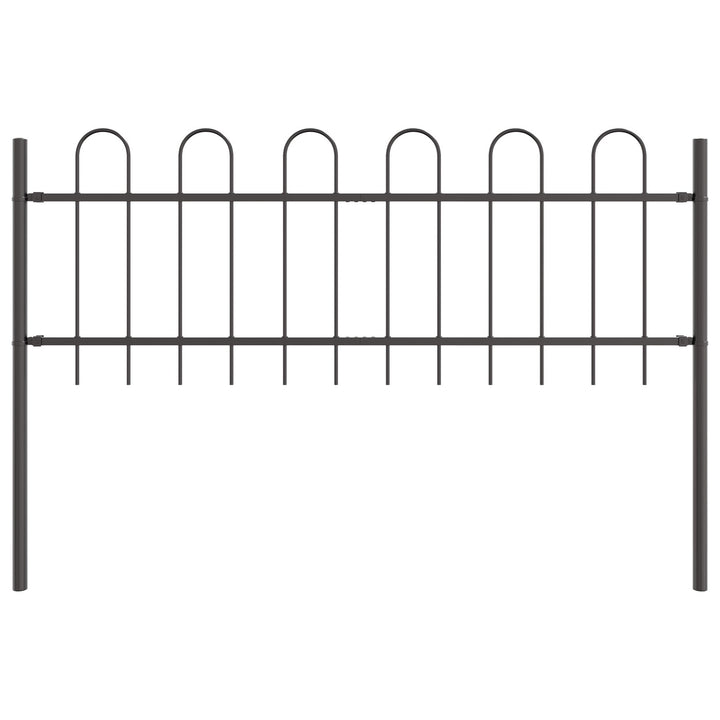 Havehegn med Bue Top Grå 6,8x0,6 m Stål