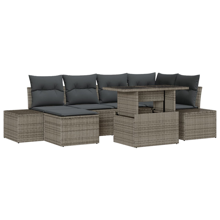 Have Sofa Sæt 7-delt Beige Rattan, Polyester Udendørs Sofa Sæt