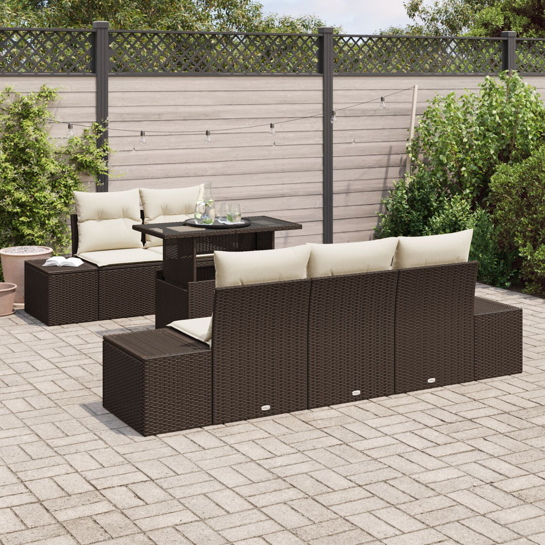 Have Sofa Sæt 6 Stykker Brun Poly rattan Udendørs Sofa Sæt