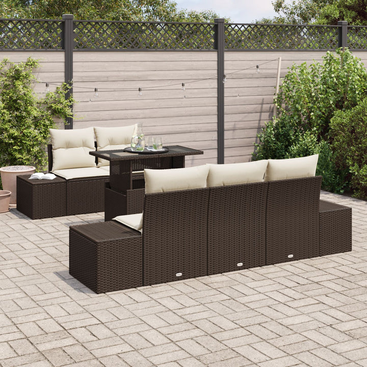 Have Sofa Sæt 6 Stykker Brun Poly rattan Udendørs Sofa Sæt