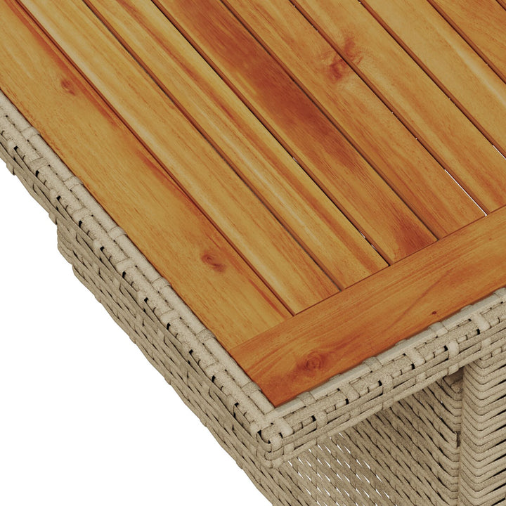 Havemøbel Sæt 10 dele Beige, Lys Brun Rattan, Polyester, Stål