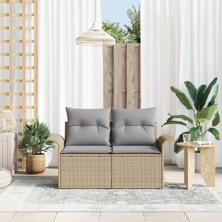 2-personers havensofa med puder Beige poly rattan