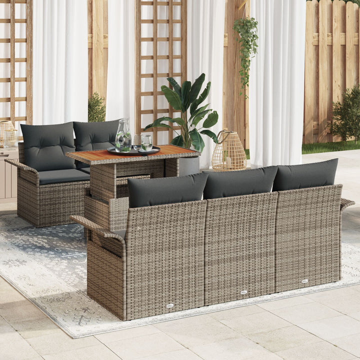 Have Sofa Sæt 6 Delers Grå Poly Rattan Have Sofa Stol