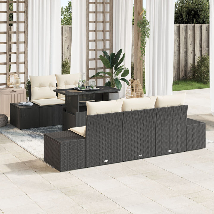 Have Sofa Sæt 6 personer Brun Poly Rattan Have Sofa Sæt