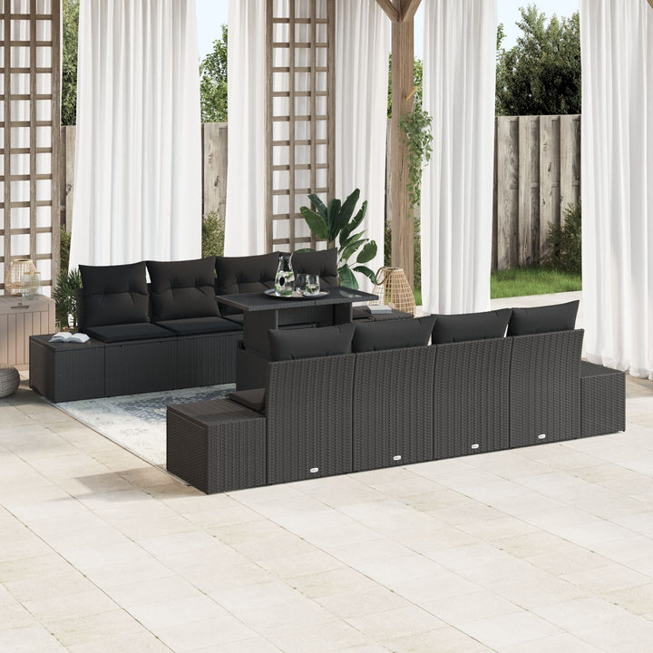 Havemøbel Sæt Sæt af 7 Charcoal Polyester puder med rattan ramme