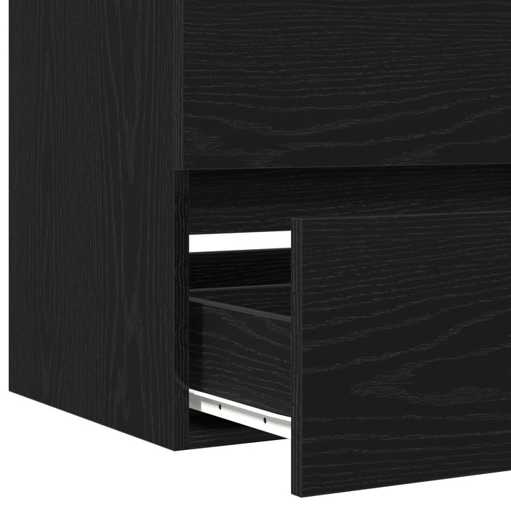 vaskeskab med indbygget bækken sort egetræ konstrueret træ, vidaXL vaskeskab sort egetræ 60x38,5x45 cm konstrueret træ