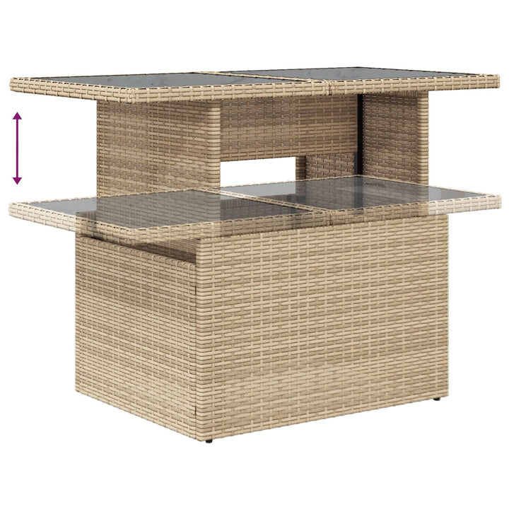Have Sofa Sæt Sæt med 8 Beige Rattan, Polyester, Glas