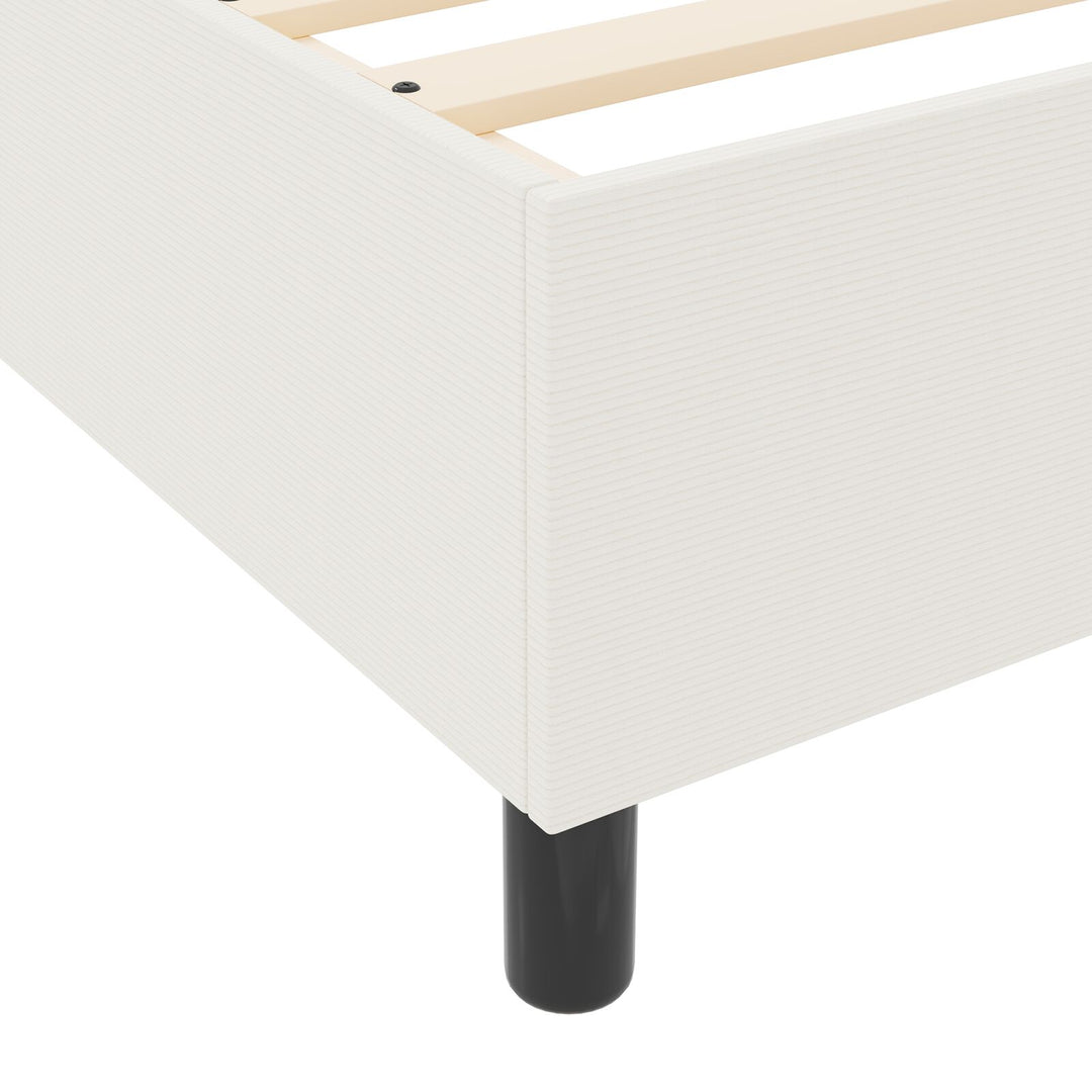 Box Spring Seng Cremefarvet Super King Corduroy Stof