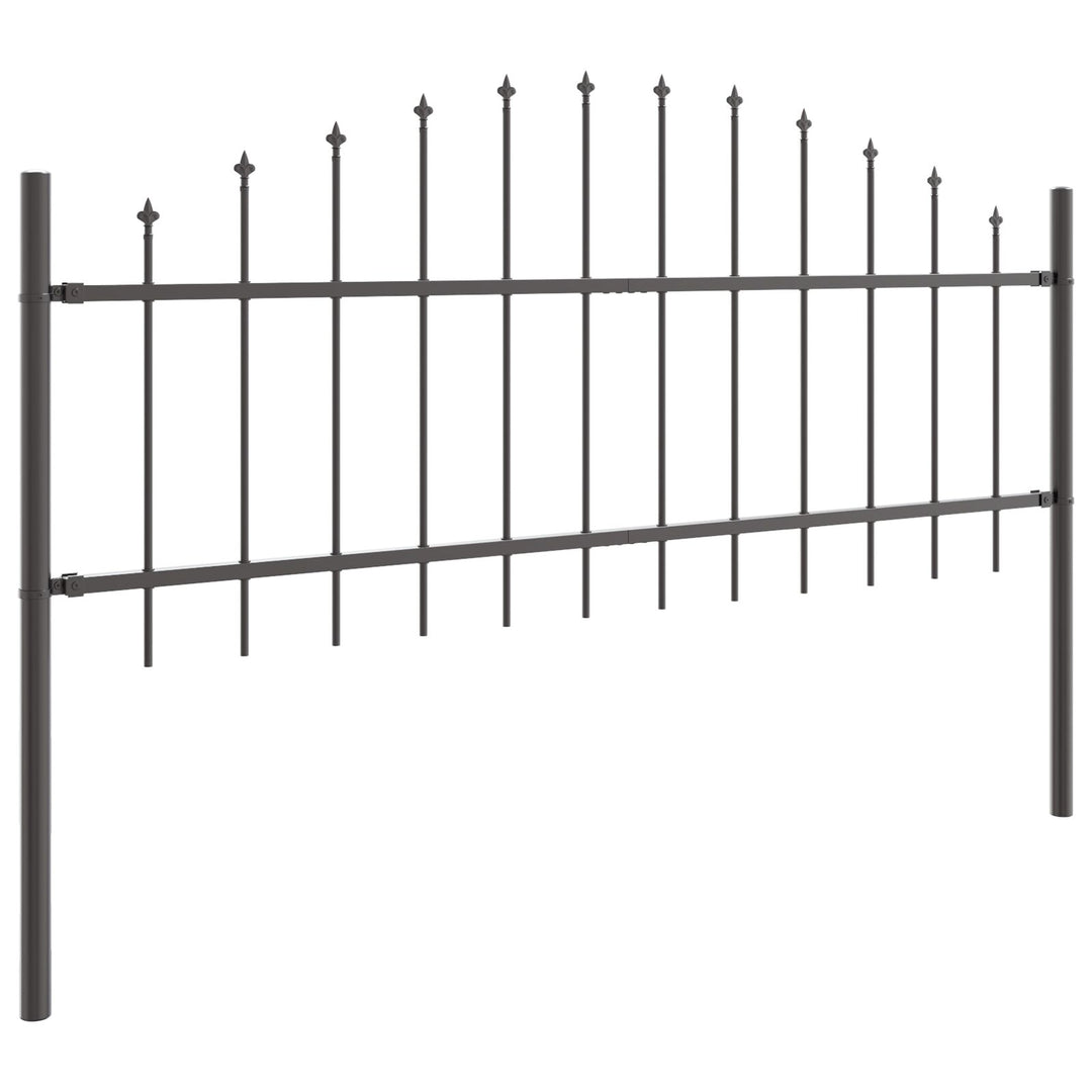 Havehegn med Bue Top Grå 11,9x0,75 m Stål