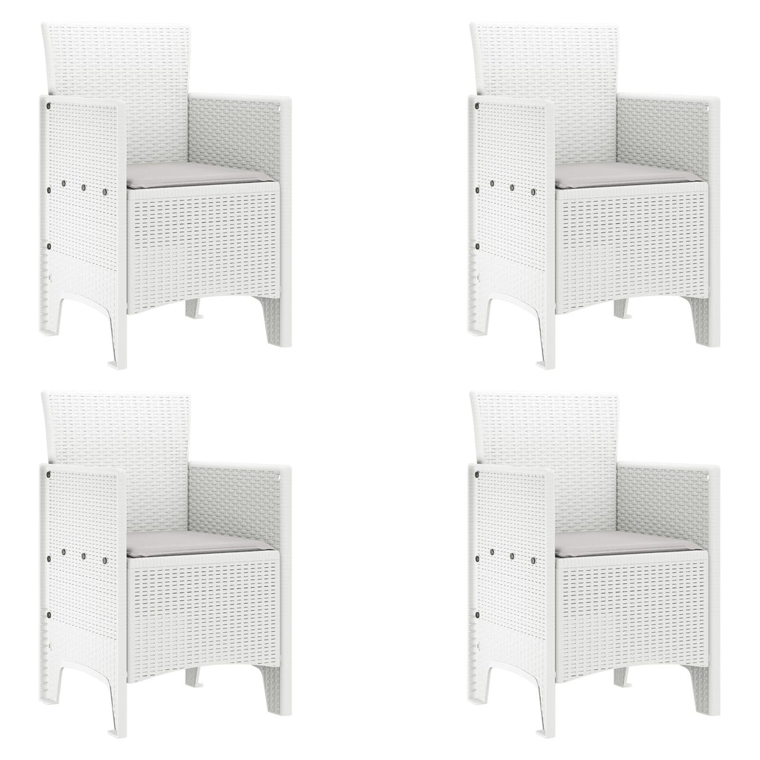 5 Delt Have Spisesæt med Puder Hvid Poly Rattan