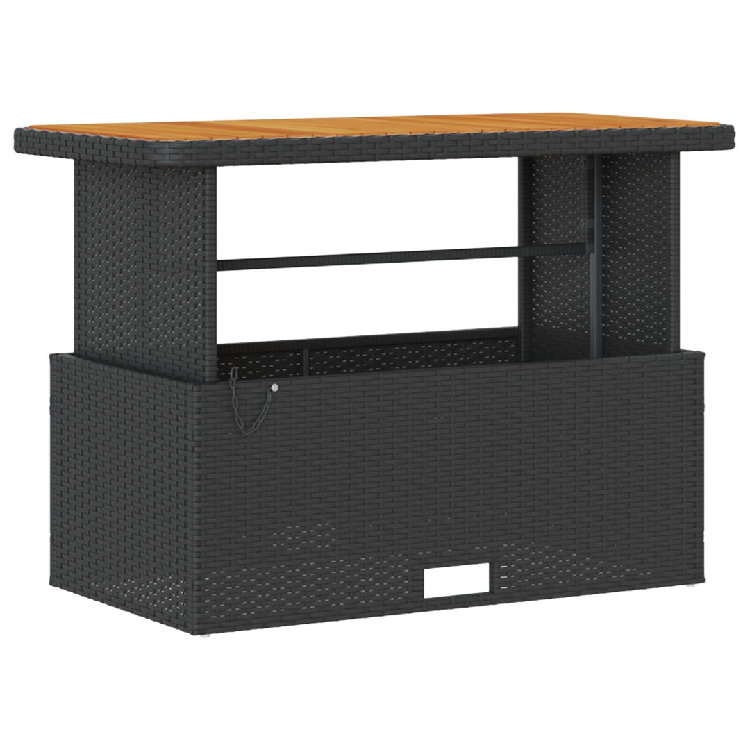 4 Deles Have Spisebord Sæt med Hynder Sort Poly Rattan Akacia