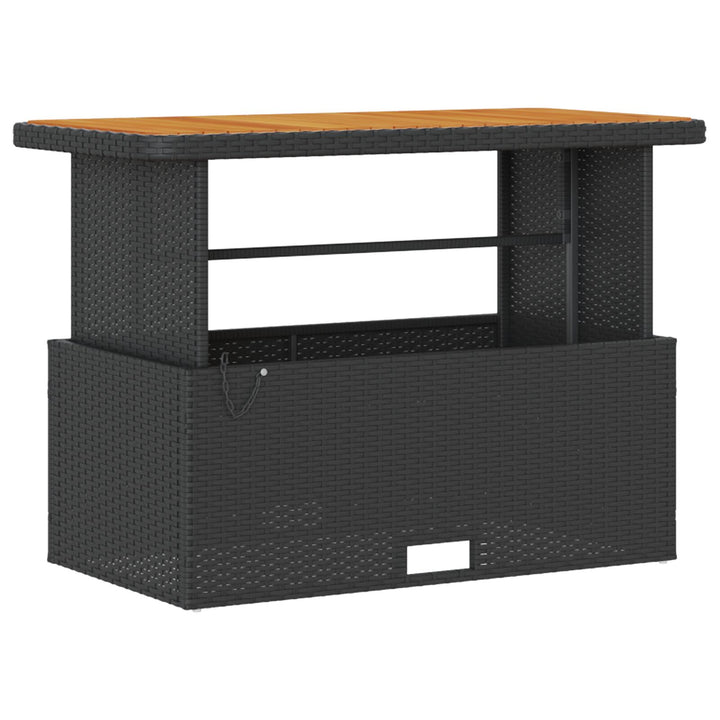 4 Deles Have Spisebord Sæt med Hynder Sort Poly Rattan Akacia
