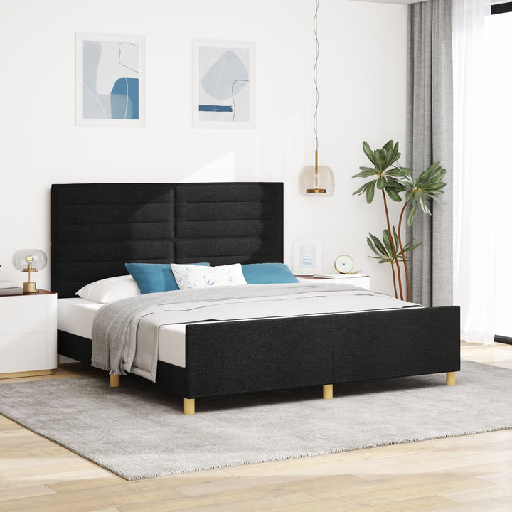 Sengestel Sort 180x200 cm i Stof