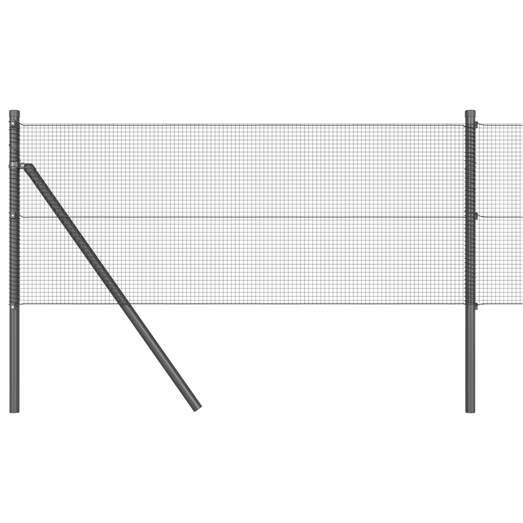Svejsede trådgærde med 13 pæle Grå 0.6x100 m Stål