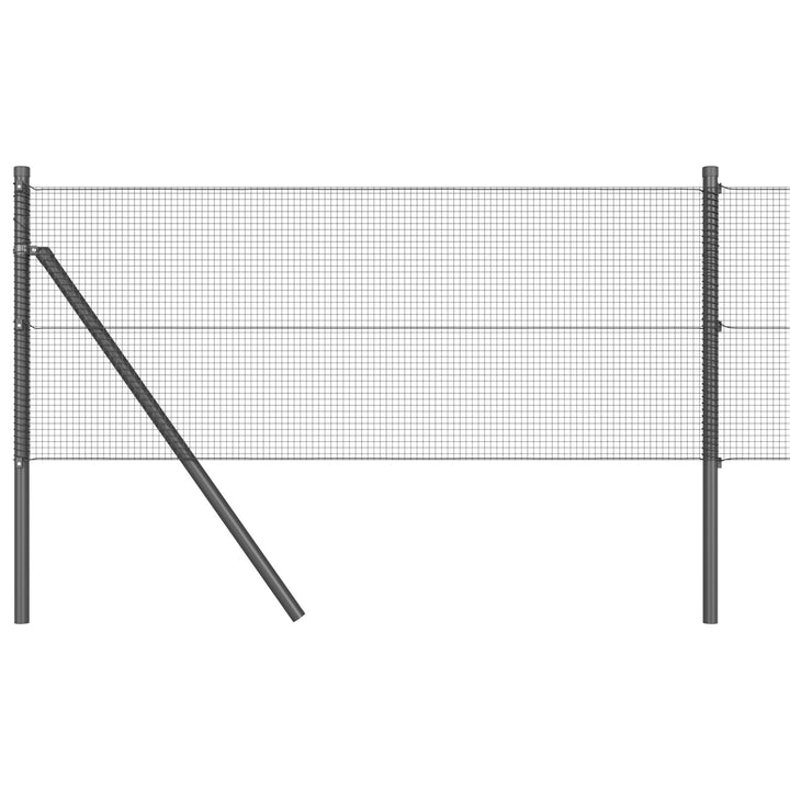 Svejsede trådgærde med 13 pæle Grå 0.6x100 m Stål