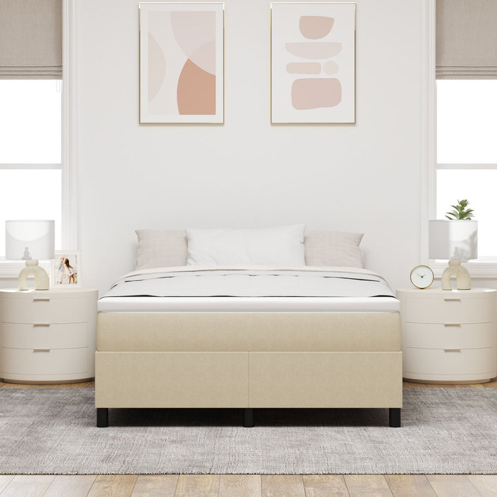 Box Spring Seng Lys Grøn Grå 140x200 cm Corduroy Stof