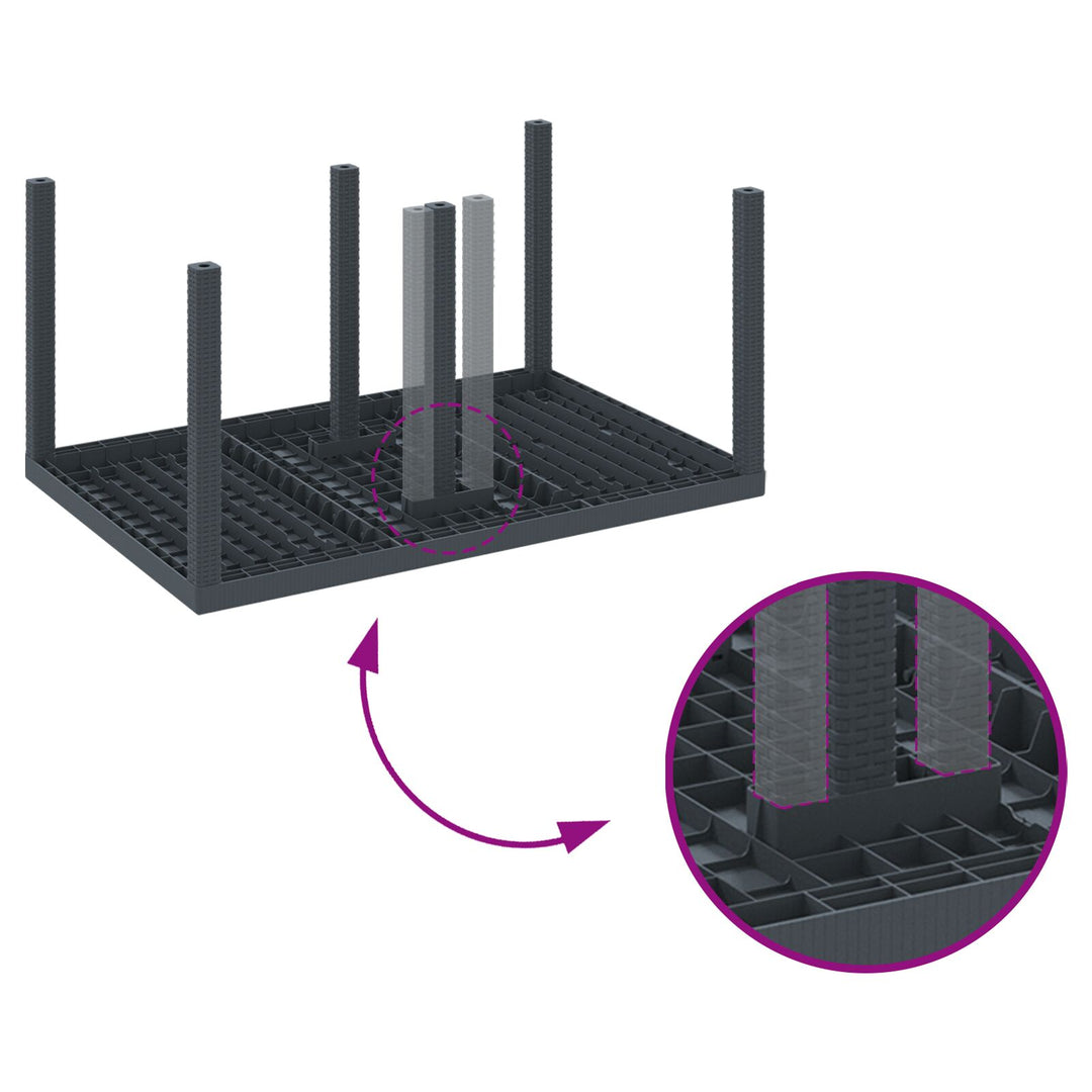 5 del have spisebord sæt med puder Antracit Poly Rattan