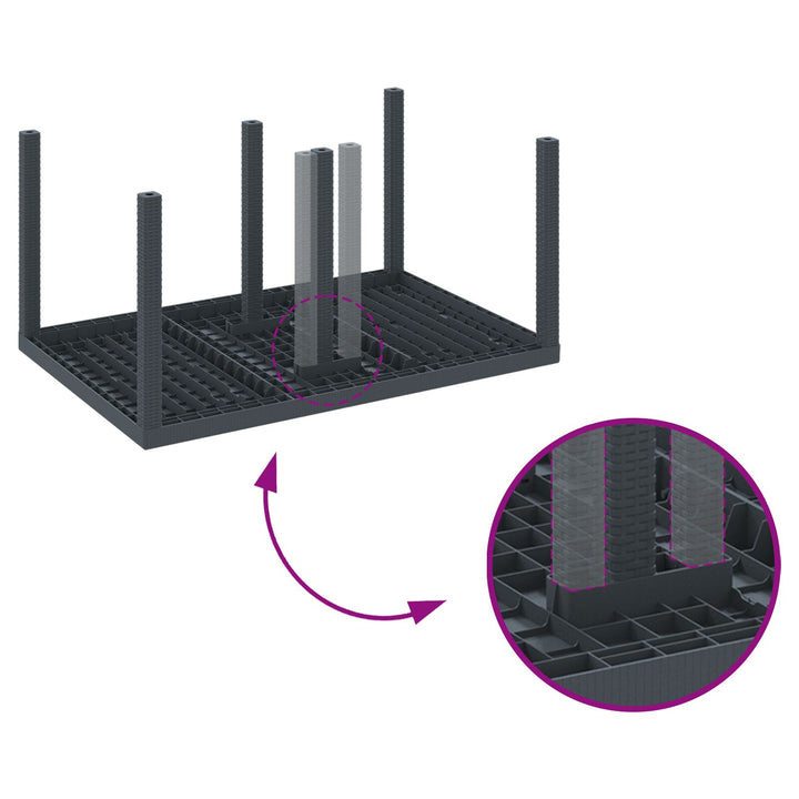 5 del have spisebord sæt med puder Antracit Poly Rattan