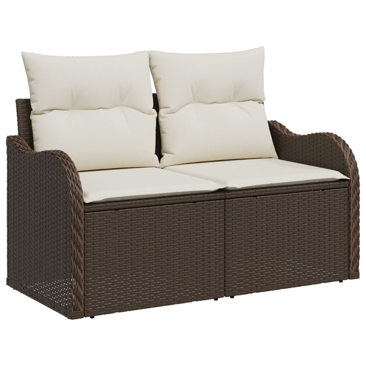 2-personers have sofa med puder Brun Poly Rattan
