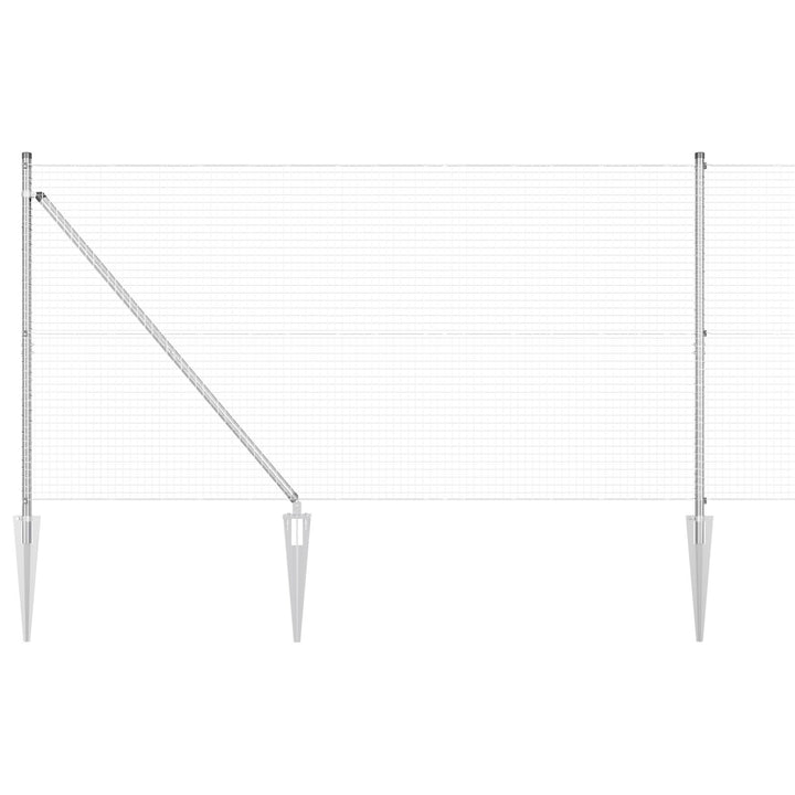 Svejsede Trådgær med 7 Spike Posts 1,4x10 m Galvaniseret stål