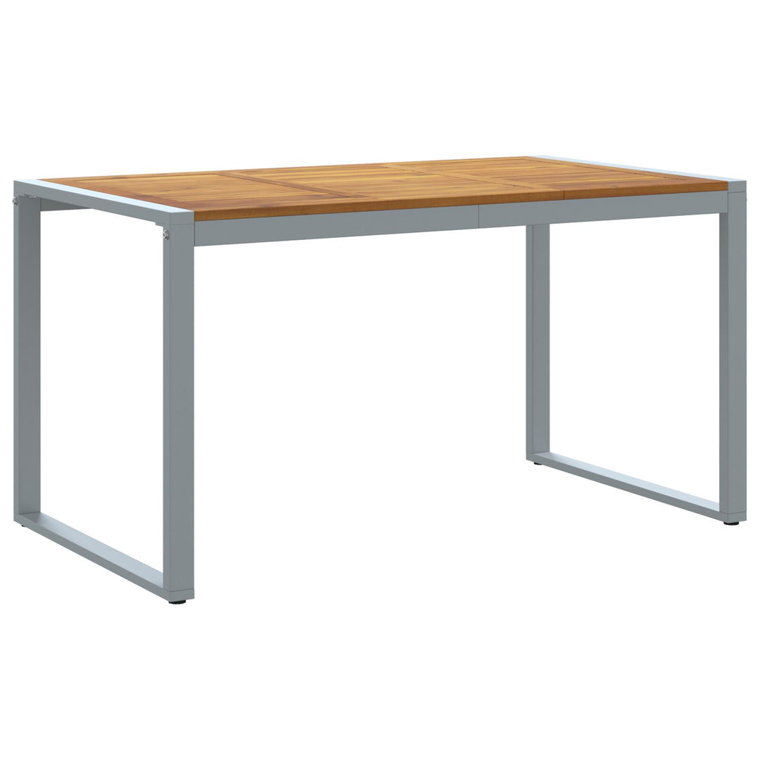 Udendørs Spisebord Grå 140x80x75 cm Stål og Massivt Akacie