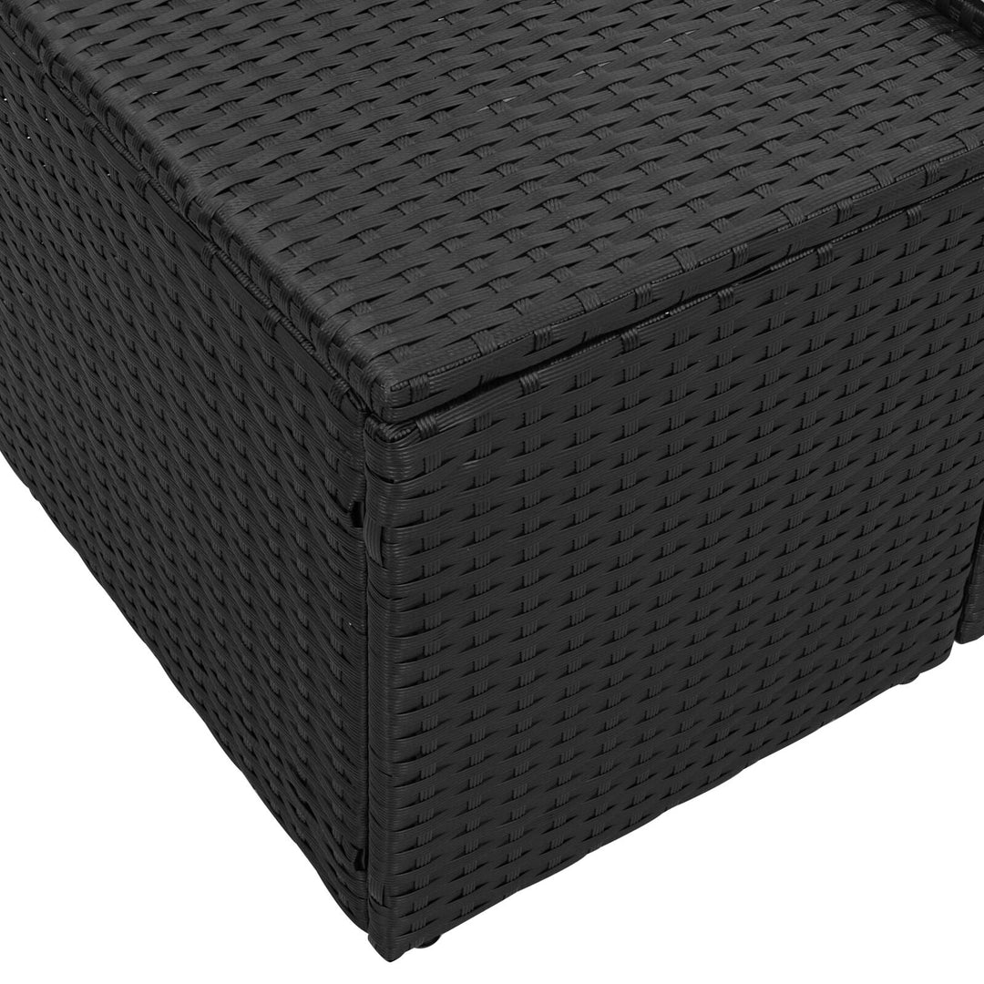 2-personers have sofa med opbevaring & puder i sort poly rattan