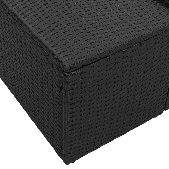 2-personers have sofa med opbevaring & puder i sort poly rattan