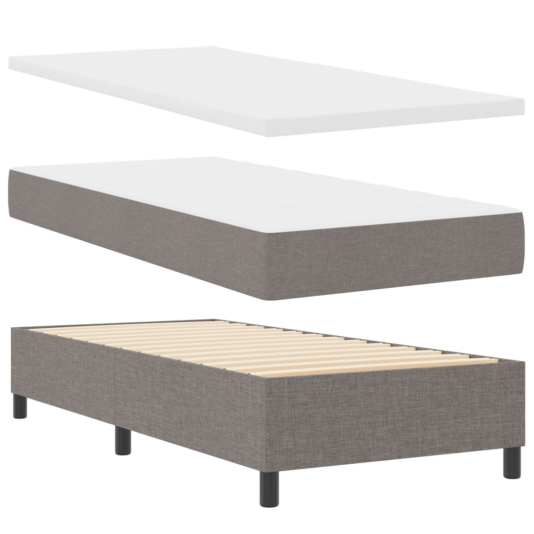 Boksmadras med madras og bænk Taupe 80x200 cm Stof