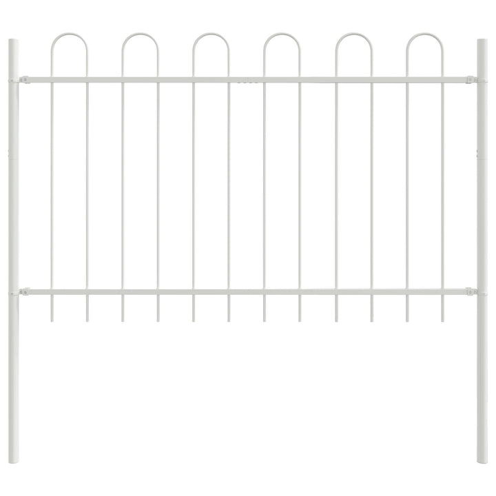 Havehegn med Bue Top Hvid 10,2x1,2 m Stål