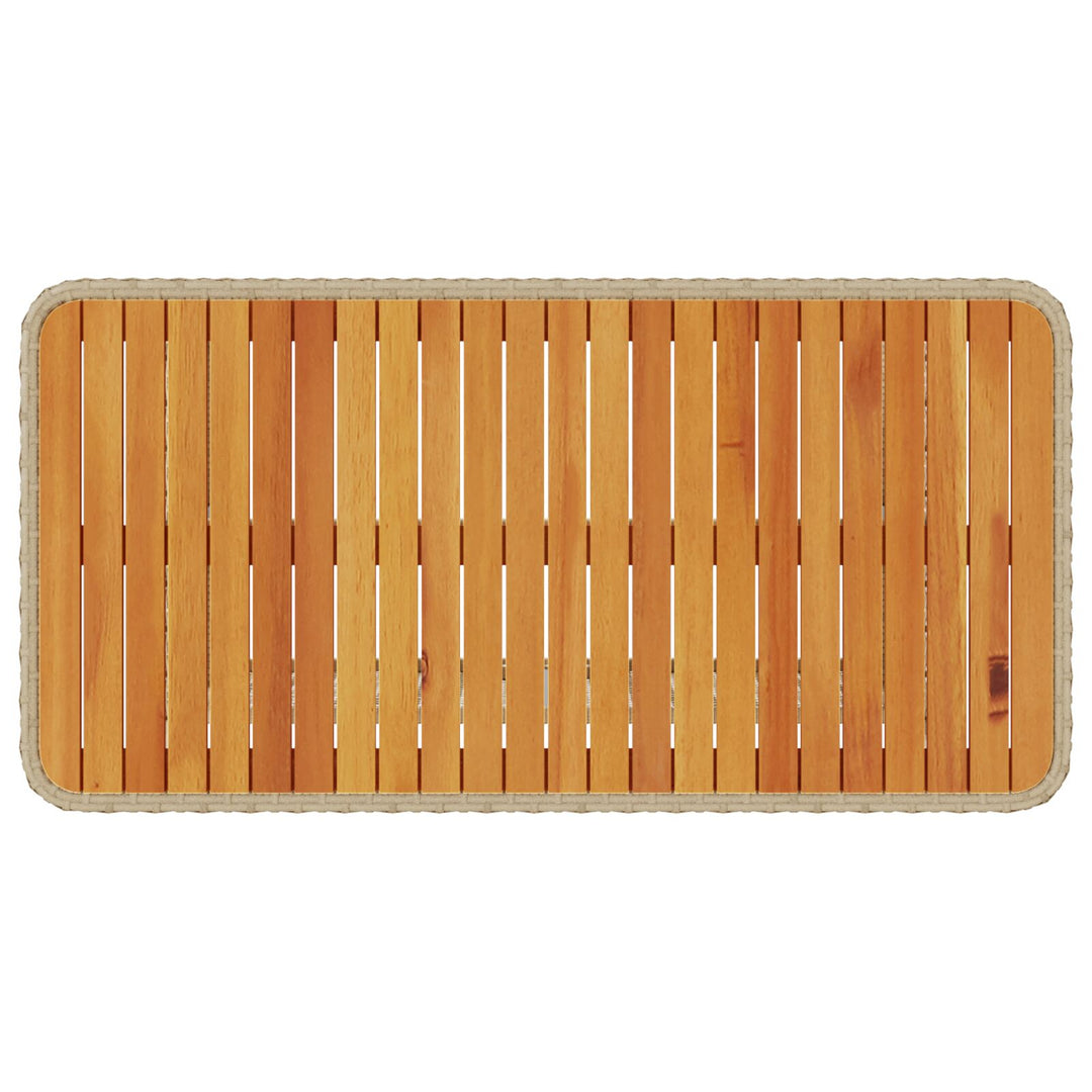 4-delt have spisebord sæt med puder beige poly rattan akacietræ