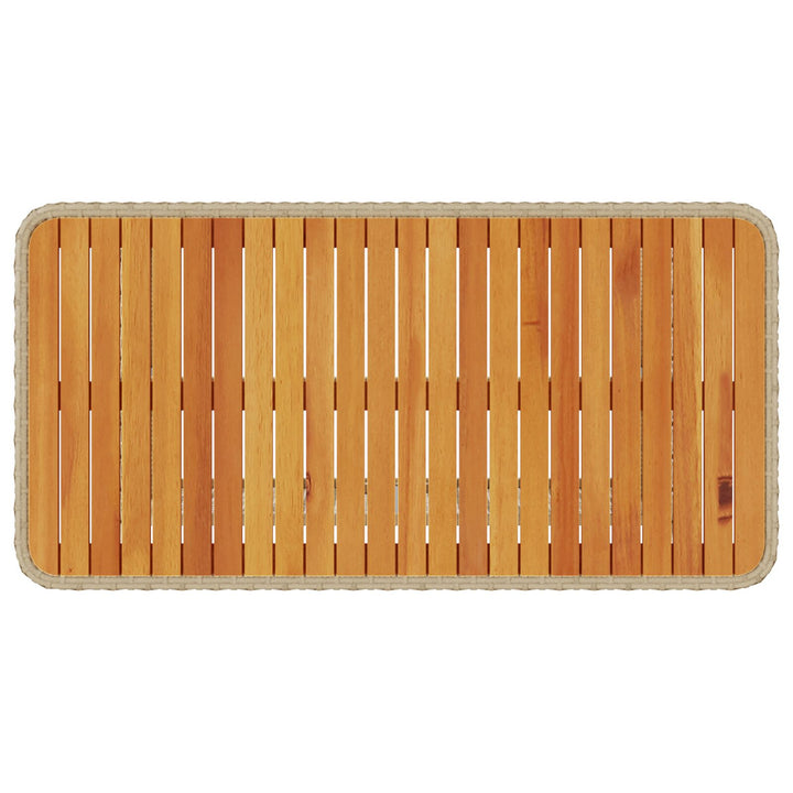 4-delt have spisebord sæt med puder beige poly rattan akacietræ