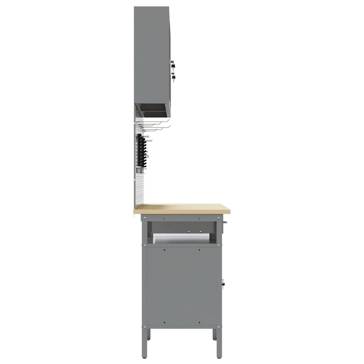 10-delt værkstedsskab og pegboard sæt i sort MDF og metal
