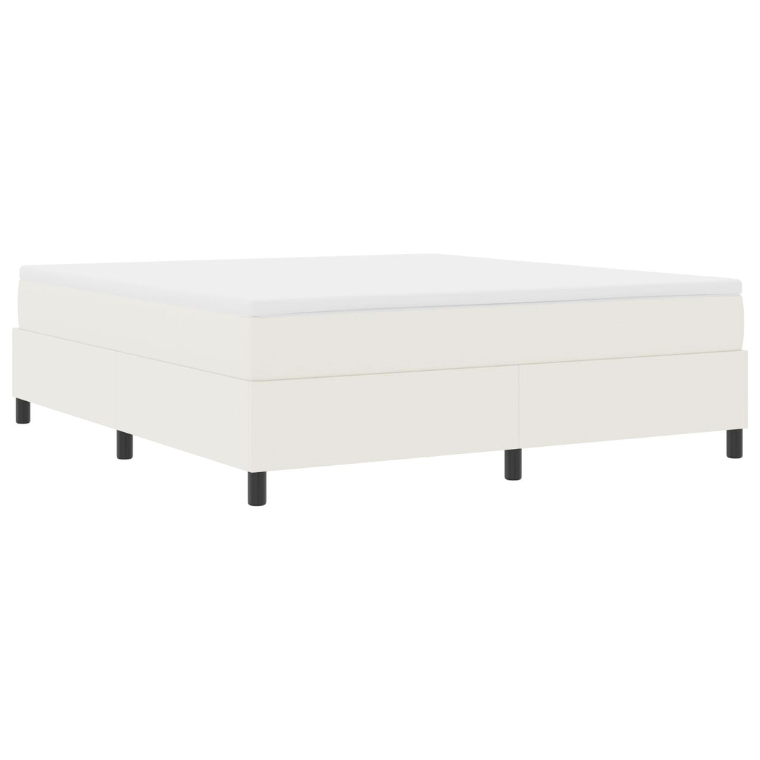 Box Spring Seng Cremefarvet Super King Corduroy Stof