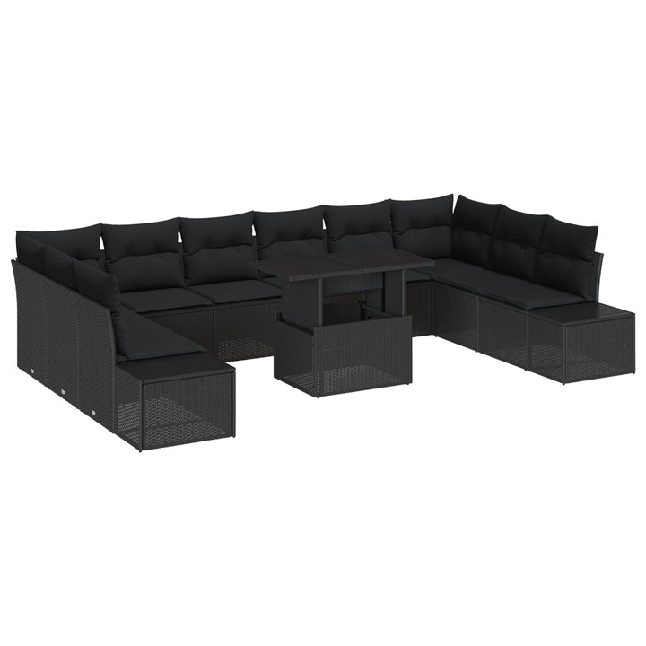 Have Sofa Sæt Sæt af 11 Sort Polyethylen rattan