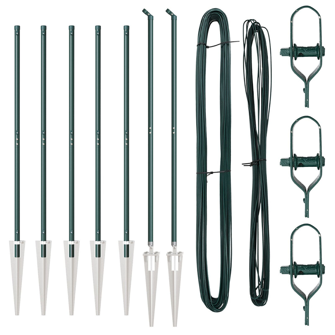 Hegnspæle med Pind 7 stk Ø32 mm 170 cm Galvaniseret Stål